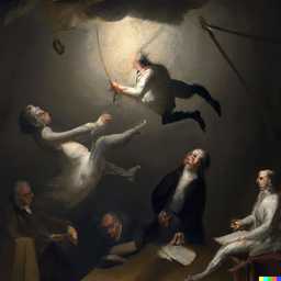 the discovery of gravity, painting by Francisco de Goya generated by DALL·E 2
